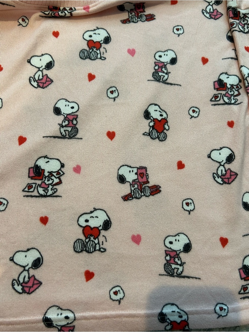 American Eagle Outfitters Pink Snoopy Heart Cropped Pajama Set - Picture 8 of 8